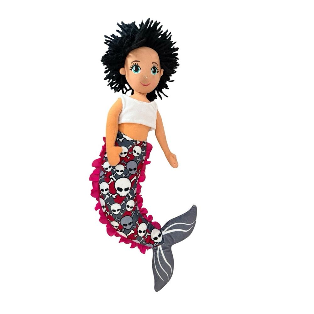 Skull Crossbone Mermaid Plush Doll 18" Grupo Agua de Mar Goth Punk Toy